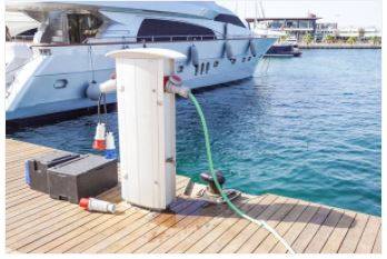 Charging a marine battery with a battery charger