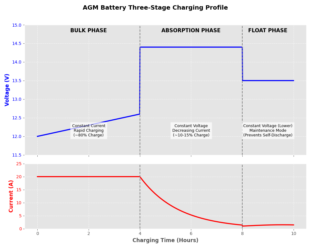 agm battery three stage charging profile